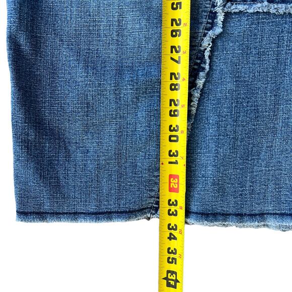 Vintage Denim Maxi Skirt Baccini Womens 12 Distressed Boho Festival 90s Y2K - Picture 13 of 13